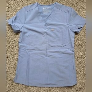 Figs Catarina Scrub Top | Vapor Blue | XS